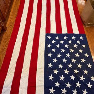 Vintage US United States 50 Stars American Flag 112"X58" Valley Forge Flag Co